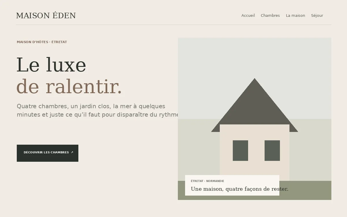 Aperçu du site de démonstration Maison Éden